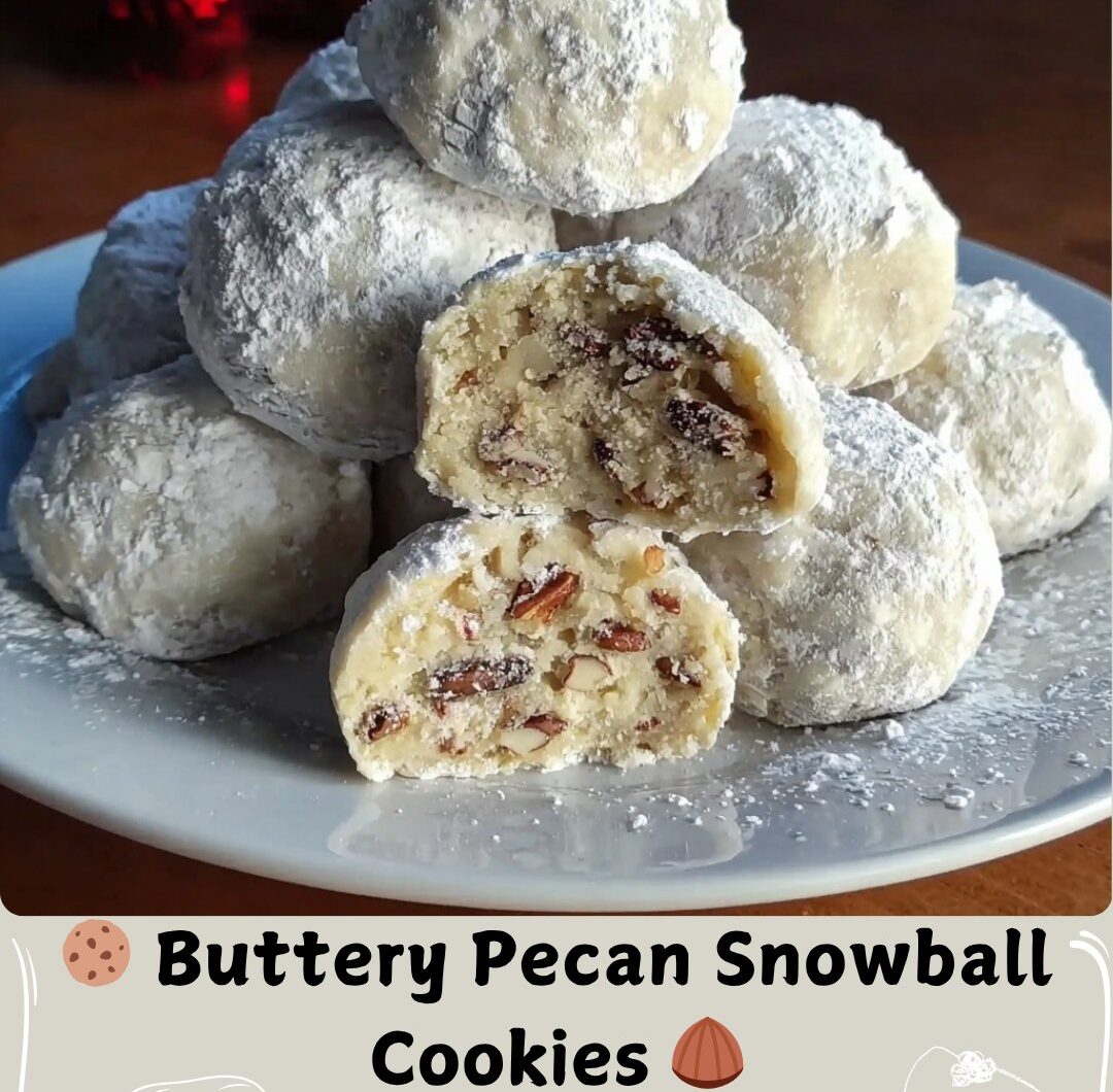 Buttery Pecan Snowball Cookies 