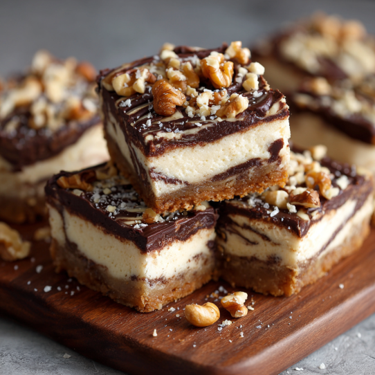 Nutty Marble Cheesecake Bars