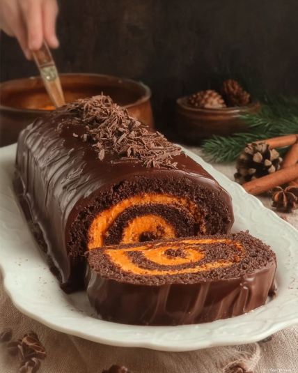 Chocolate Orange Yule Log