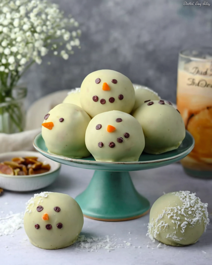 Vegan Chocolate Snowman Truffles