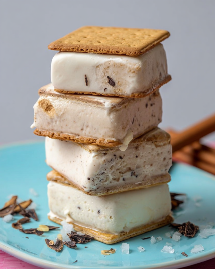 Graham Cracker Chocolate Dipped Ice Cream Sandwiches
